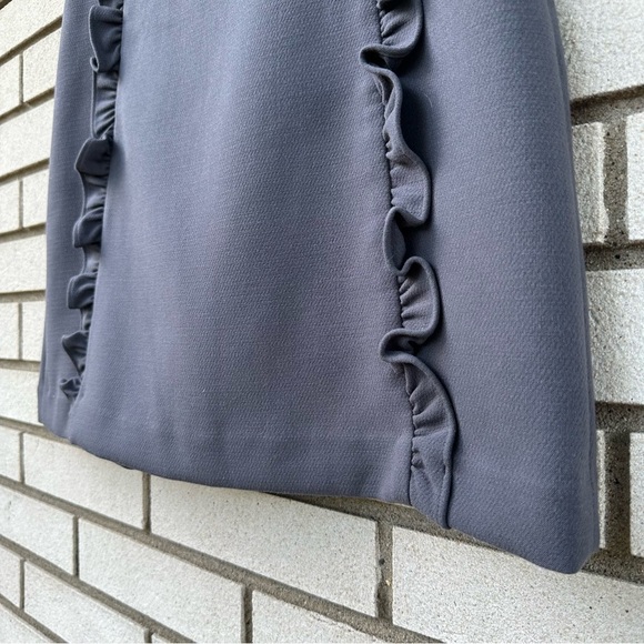 LOFT Dove Grey Ruffle Stretch Lined Pencil Skirt - Picture 9 of 12
